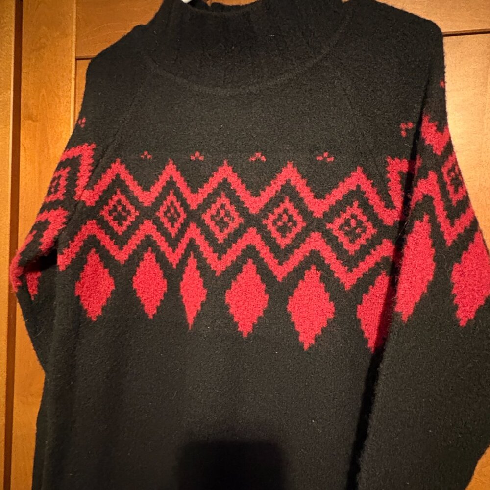 Banana Republic Sweater Dress Sz S Wool Blend Black and Red New $250 - Picture 5 of 6